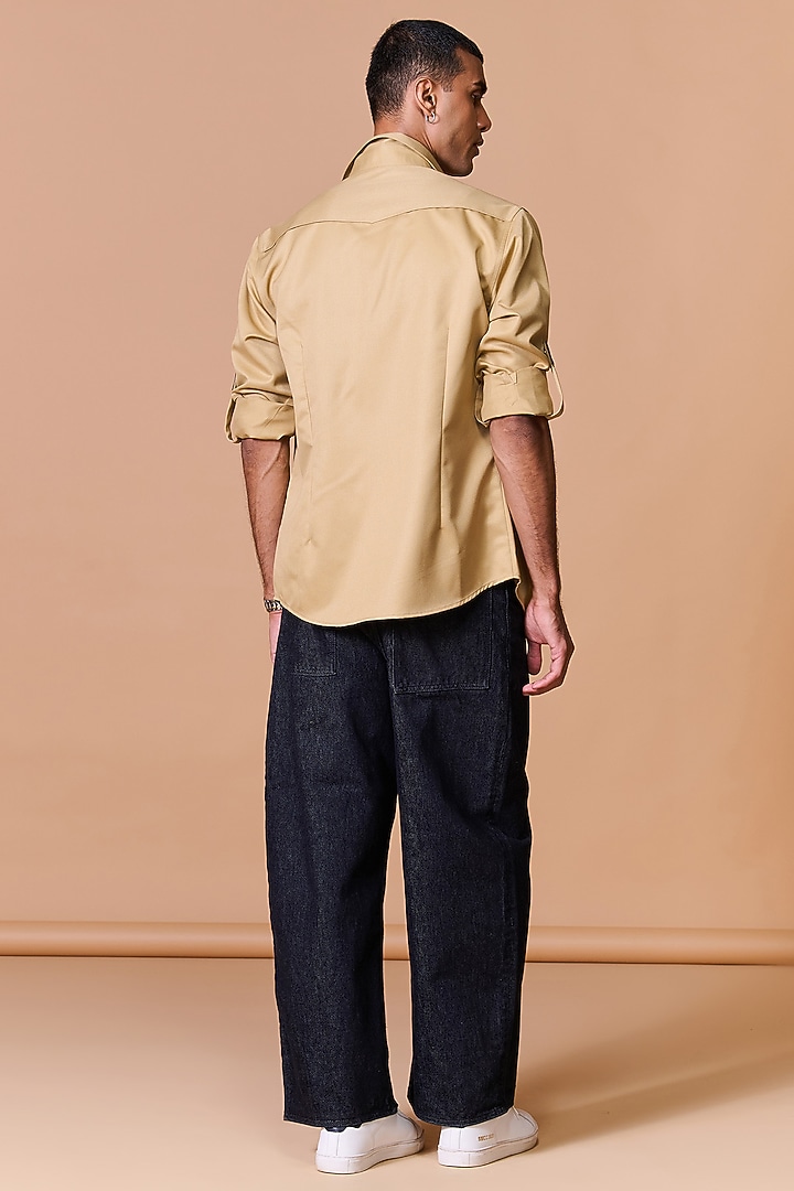 Beige Poly Viscose Cotton Utility Wedding Shirt by S&N by Shantnu Nikhil Men at Pernia's Pop Up Shop