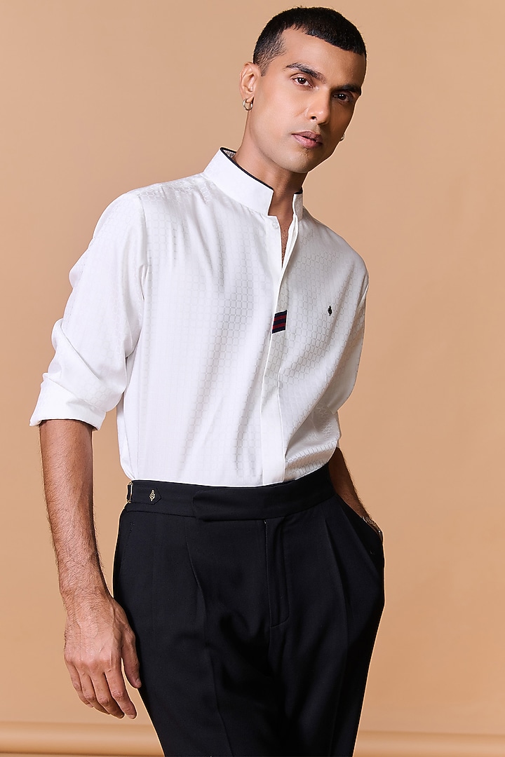 White Cotton Party Wear Shirt by S&N by Shantnu Nikhil Men at Pernia's Pop Up Shop