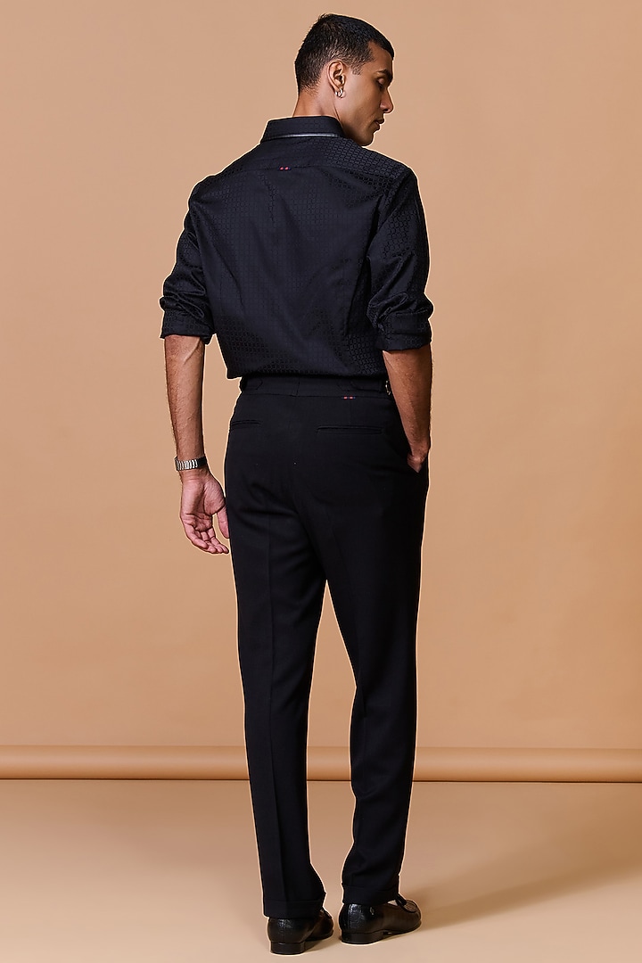 Black Cotton Blend Party Wear Shirt by S&N by Shantnu Nikhil Men at Pernia's Pop Up Shop