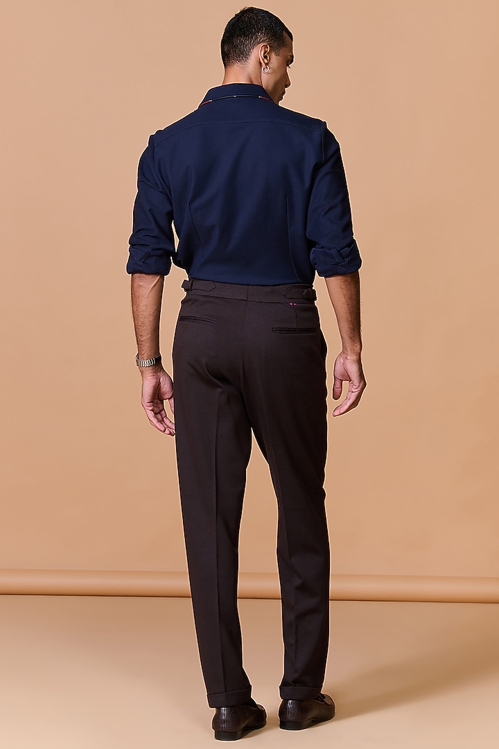 Navy Poly Blend Viscose Lycra Party Wear Shirt by S&N by Shantnu Nikhil Men at Pernia's Pop Up Shop