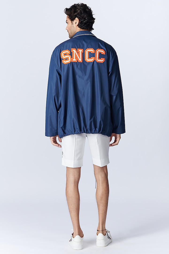 Navy Blue Parachute Jacket by S&N by Shantnu Nikhil Men at Pernia's Pop Up Shop