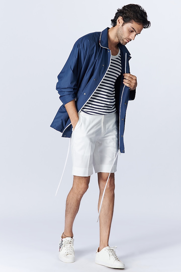 Navy Blue Parachute Jacket by S&N by Shantnu Nikhil Men at Pernia's Pop Up Shop