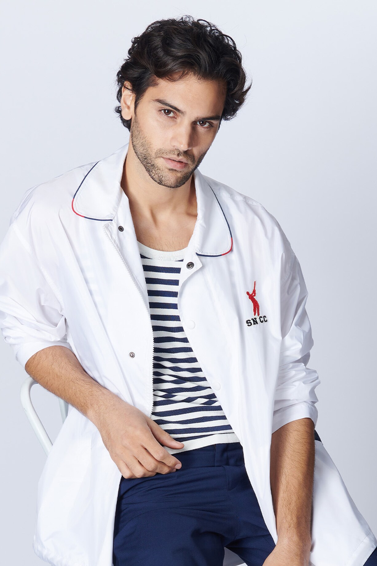 Off-White Parachute Jacket by S&N by Shantnu Nikhil Men at