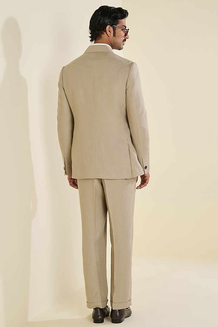Beige Linen Jacket by S&N by Shantnu Nikhil Men at Pernia's Pop Up Shop