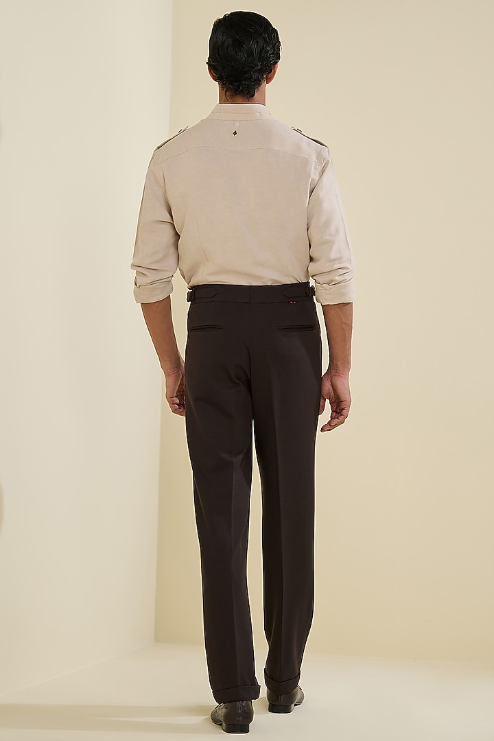 Beige Linen Wedding Shirt by S&N by Shantnu Nikhil Men at Pernia's Pop Up Shop