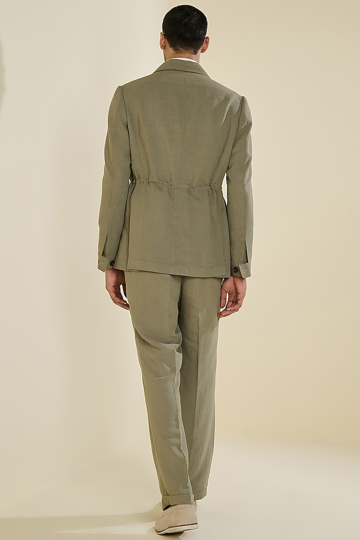 Sage Linen Trousers by S&N by Shantnu Nikhil Men at Pernia's Pop Up Shop