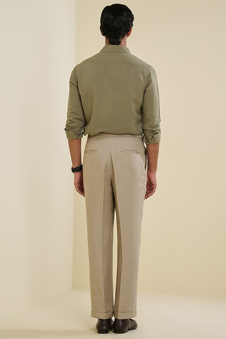 Sage Linen Wedding Shirt by S&N by Shantnu Nikhil Men at Pernia's Pop Up Shop