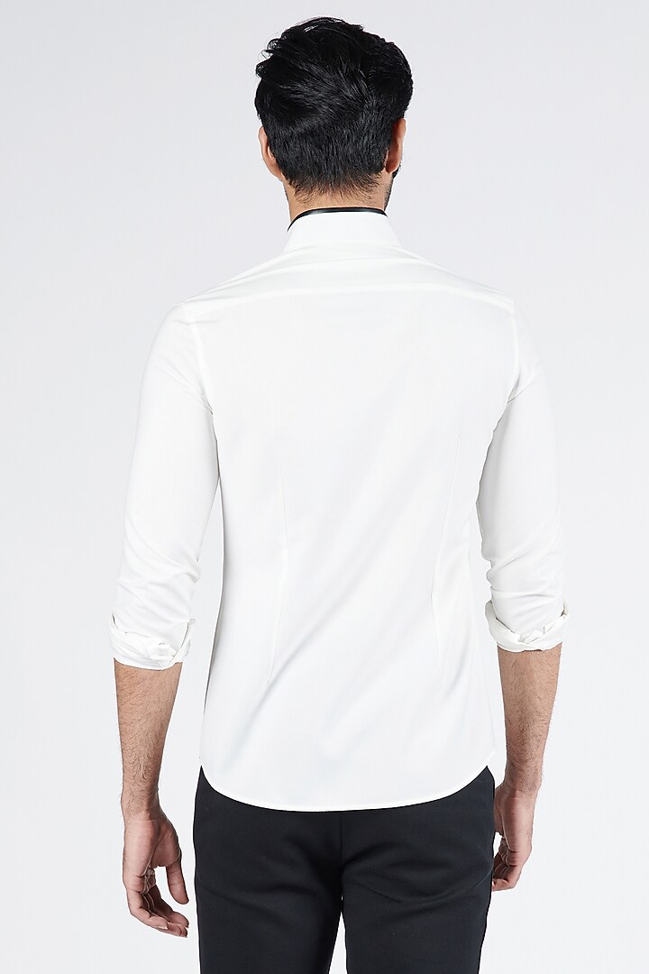 Off-White Poly Viscose Suiting Party Wear Shirt by S&N by Shantnu Nikhil Men at Pernia's Pop Up Shop