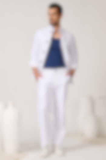 Off-White Linen Shirt by S&N by Shantnu Nikhil Men