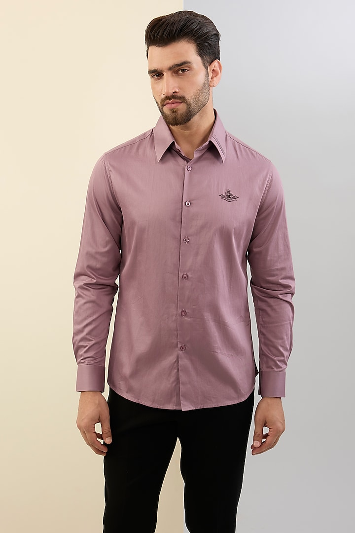 Light Purple Giza Cotton Shirt by Shantnu & Nikhil Men at Pernia's Pop Up Shop