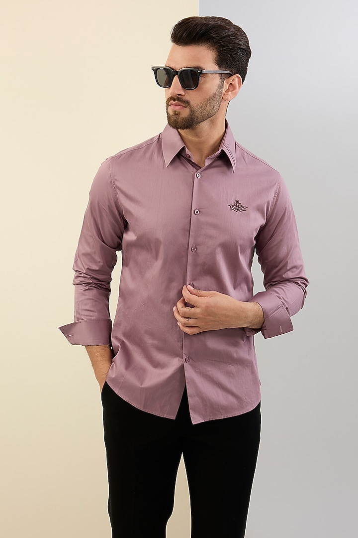Light Purple Giza Cotton Shirt by S&N by Shantnu Nikhil Men at Pernia's Pop Up Shop