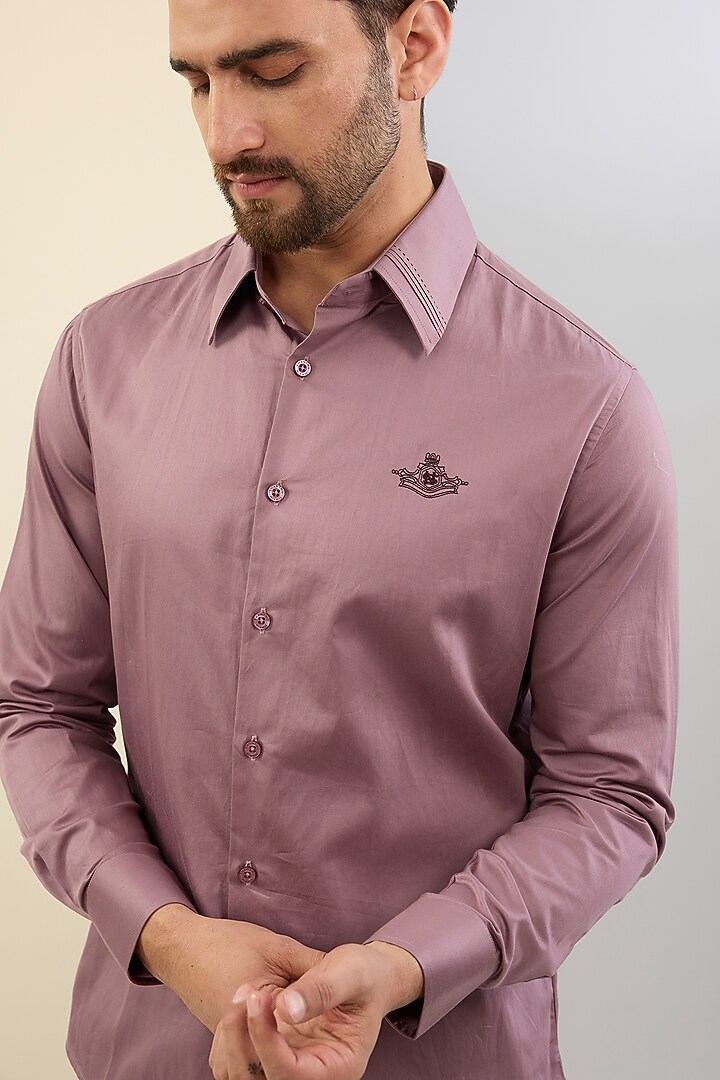 Light Purple Giza Cotton Shirt by S&N by Shantnu Nikhil Men at Pernia's Pop Up Shop