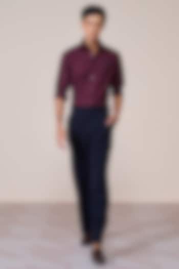 Plum Suiting Blend Shirt by S&N by Shantnu Nikhil Men