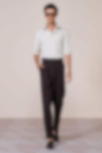 Light Green Bamboo Suiting Blend Threadwork Shirt by S&N by Shantnu Nikhil Men