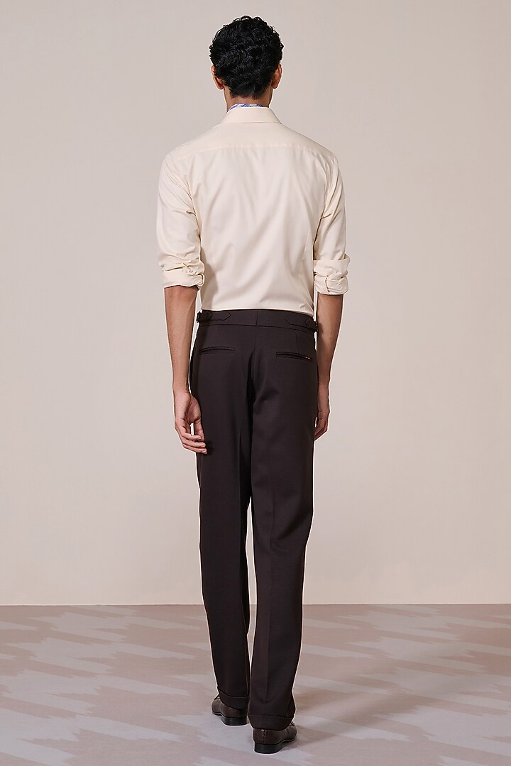 Light Peach Bamboo Suiting Blend Threadwork Party Wear Shirt by S&N by Shantnu Nikhil Men at Pernia's Pop Up Shop
