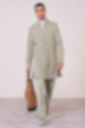 Olive Tencel Cotton Spandex Kurta by S&N by Shantnu Nikhil Men