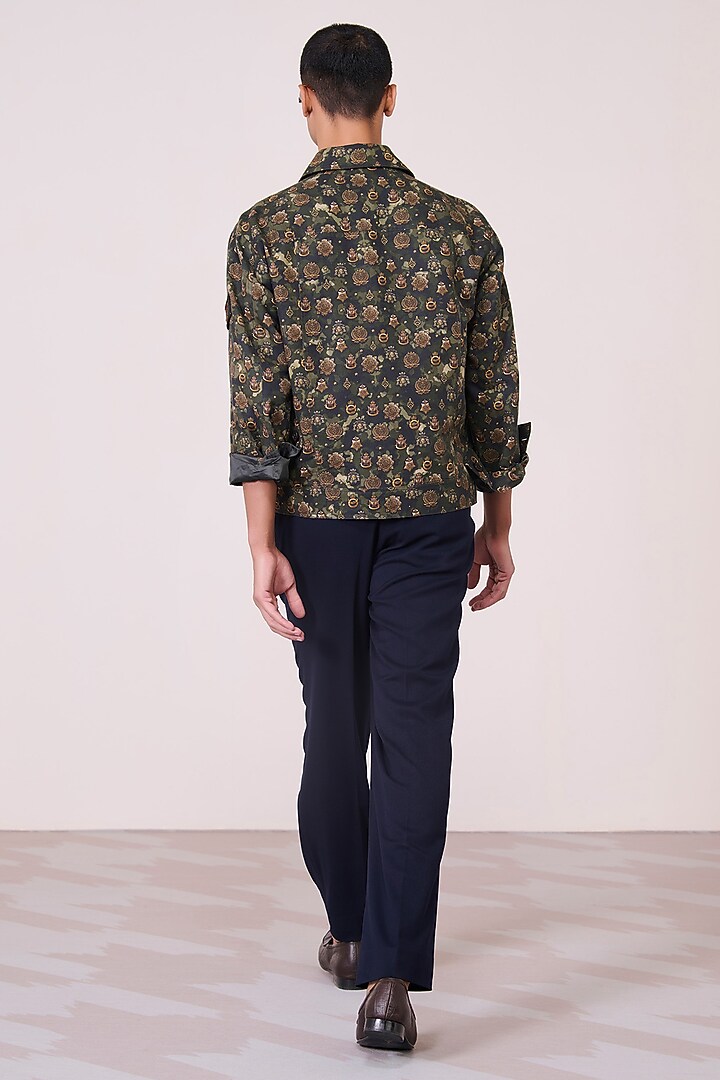 Multi-Colored Tencel Cotton Spandex Printed Jacket by S&N by Shantnu Nikhil Men at Pernia's Pop Up Shop