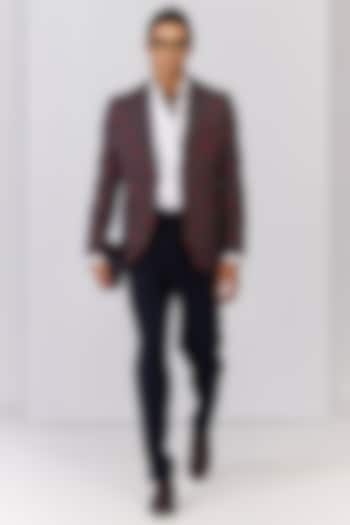 Navy Suiting Striped Jacket by S&N by Shantnu Nikhil Men