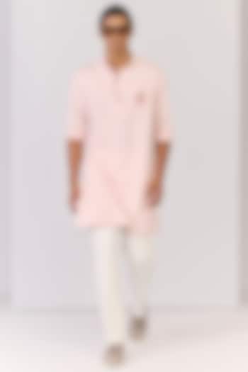 Light Pink Bamboo Cotton Kurta by S&N by Shantnu Nikhil Men