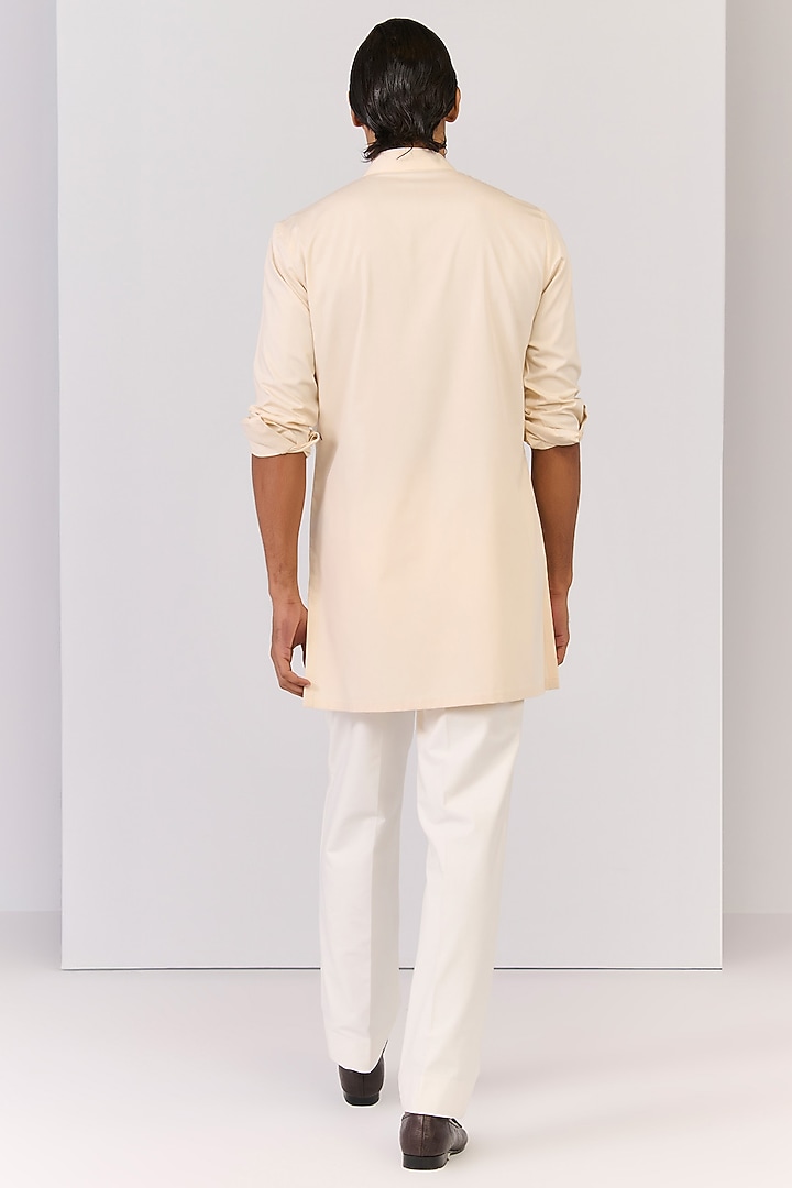 Light Peach Bamboo Cotton Kurta by S&N by Shantnu Nikhil Men at Pernia's Pop Up Shop