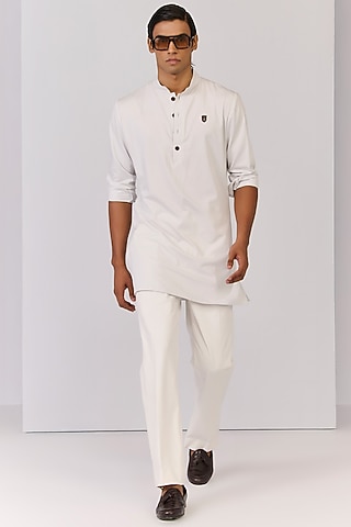 Light Grey Bamboo Cotton Kurta by S&N by Shantnu Nikhil Men