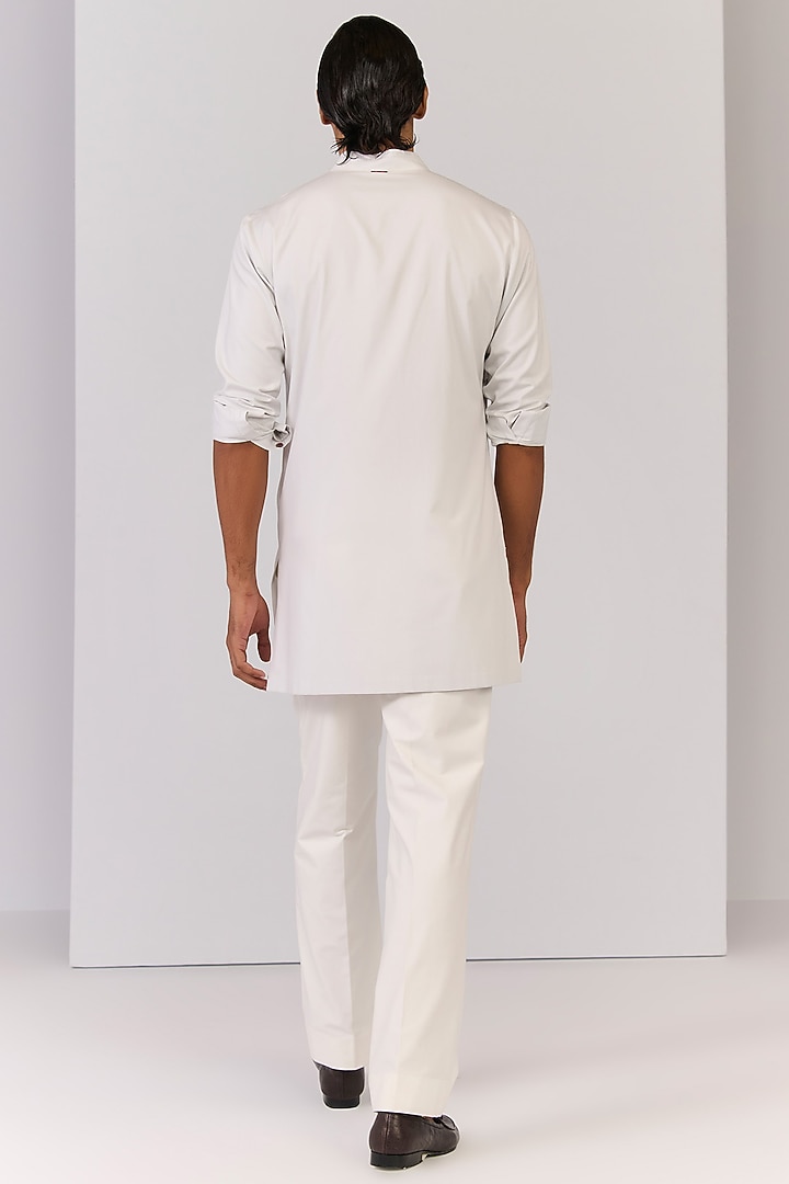 Light Grey Bamboo Cotton Kurta by S&N by Shantnu Nikhil Men at Pernia's Pop Up Shop