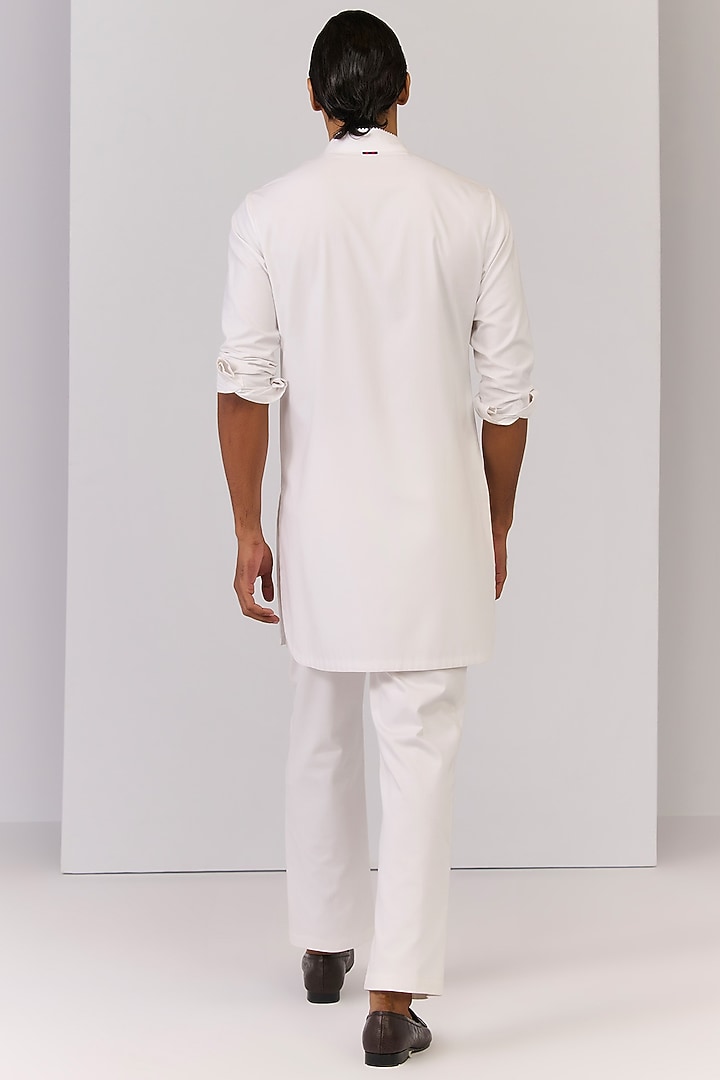 White Bamboo Cotton Kurta by S&N by Shantnu Nikhil Men at Pernia's Pop Up Shop