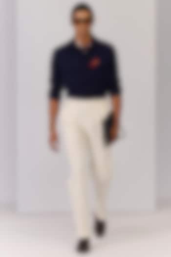 Navy Terylene Viscose Lycra Shirt by S&N by Shantnu Nikhil Men