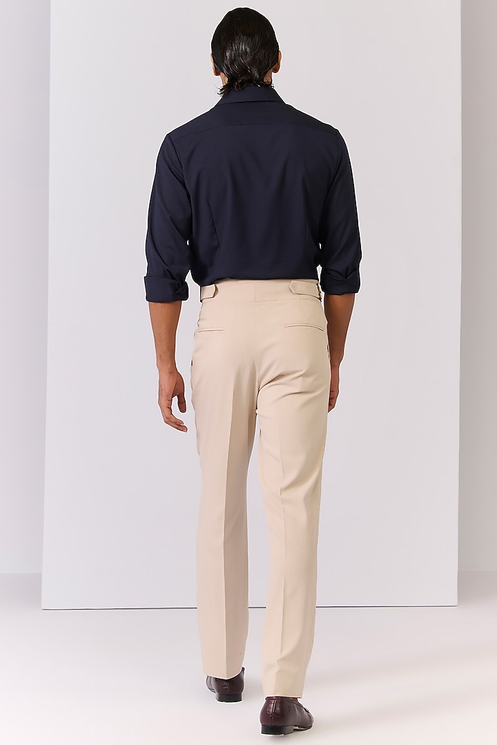 Navy Tencel Rayon Spandex Wedding Shirt by S&N by Shantnu Nikhil Men at Pernia's Pop Up Shop