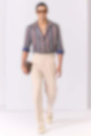 Multi-Colored Crepe Jersey Striped Shirt by S&N by Shantnu Nikhil Men