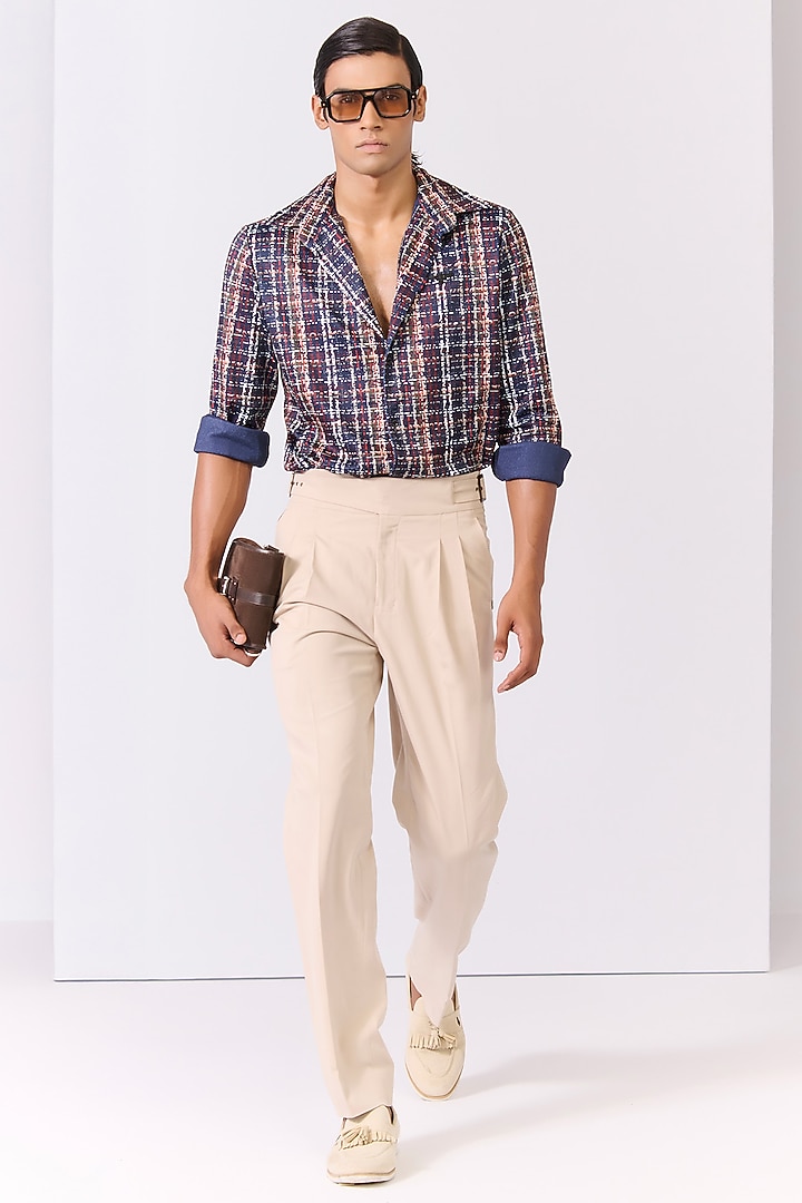 Multi-Colored Crepe Jersey Striped Shirt by S&N by Shantnu Nikhil Men