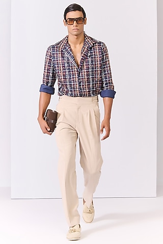 Multi-Colored Crepe Jersey Striped Shirt by S&N by Shantnu Nikhil Men