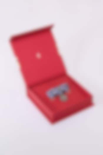 Light Blue Faux Leather & Metal Brooch by S&N by Shantnu Nikhil Men at Pernia's Pop Up Shop