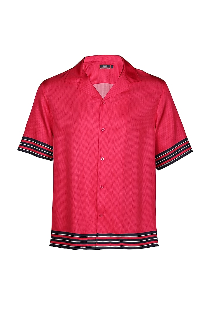 Pink Twill Silk Printed Wedding Shirt by S&N by Shantnu Nikhil Men at Pernia's Pop Up Shop