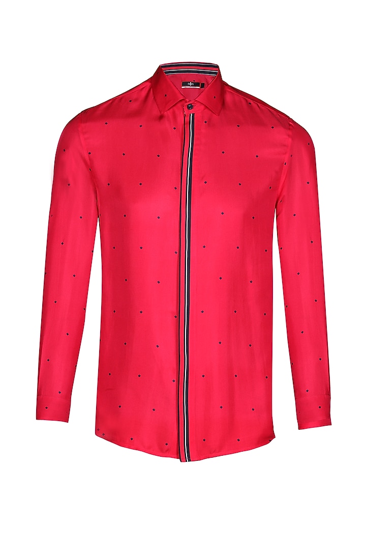 Pink Twill Silk Embroidered Wedding Shirt by S&N by Shantnu Nikhil Men at Pernia's Pop Up Shop