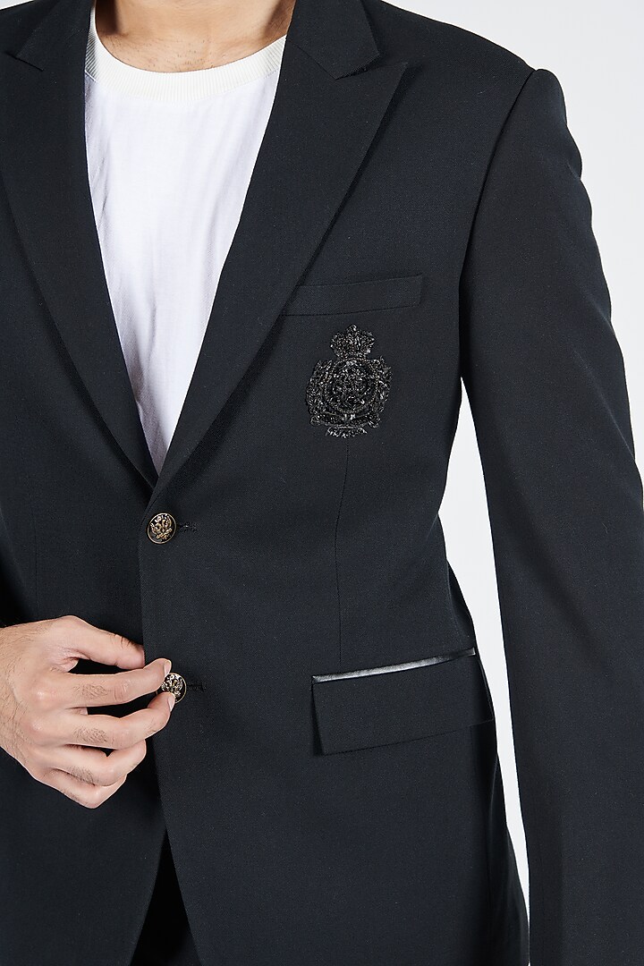 Black Suiting Jacket by S&N by Shantnu Nikhil Men at Pernia's Pop Up Shop