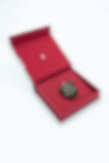 Black Faux Leather & Metal Brooch by S&N by Shantnu Nikhil Men at Pernia's Pop Up Shop