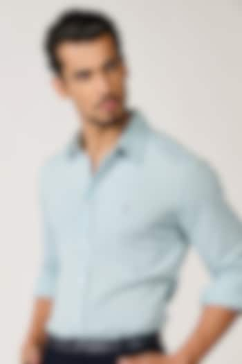 Light Blue Pique Knit Shirt by S&N by Shantnu Nikhil Men at Pernia's Pop Up Shop