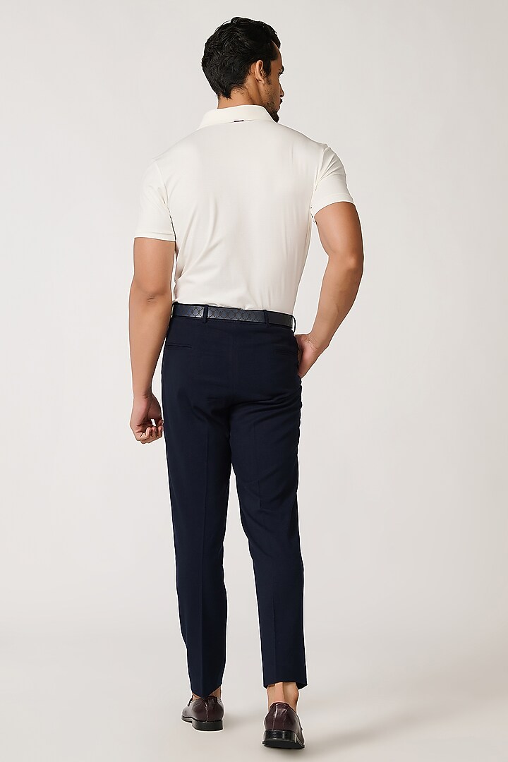 Off-White Viscose & Nylon Polo T-Shirt by S&N by Shantnu Nikhil Men at Pernia's Pop Up Shop