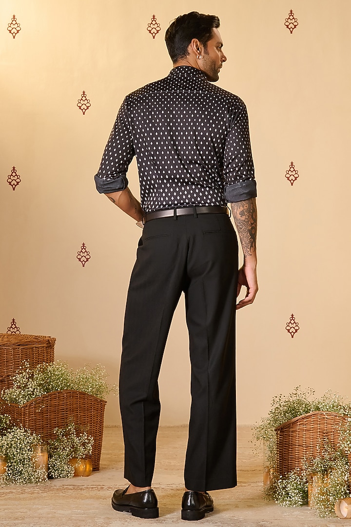 Black Crepe Jersey Wedding Shirt by S&N by Shantnu Nikhil Men at Pernia's Pop Up Shop