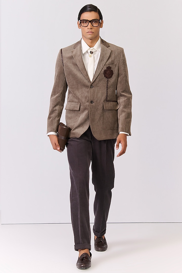 Brown Corduroy Jacket by S&N by Shantnu Nikhil Men at Pernia's Pop Up Shop