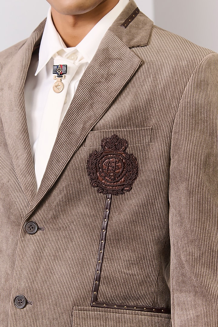 Brown Corduroy Jacket by S&N by Shantnu Nikhil Men at Pernia's Pop Up Shop