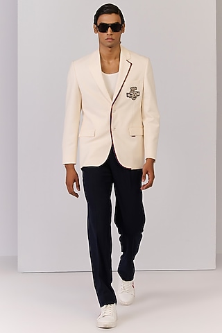 Beige Cotton Jacket by S&N by Shantnu Nikhil Men