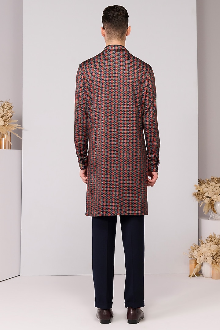 Multi-Colored Crepe Jersey Printed Kurta by S&N by Shantnu Nikhil Men at Pernia's Pop Up Shop