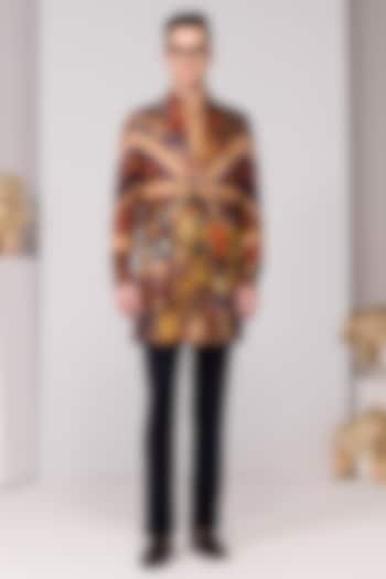 Multi-Colored Silk Twill Printed Kurta by S&N by Shantnu Nikhil Men at Pernia's Pop Up Shop