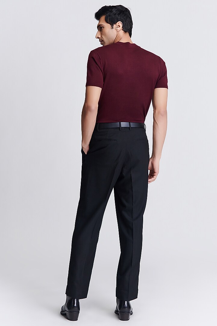 Plum Viscose Nylon Knitted T-shirt by S&N by Shantnu Nikhil Men at Pernia's Pop Up Shop