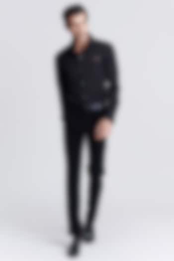 Black Suiting Wedding Shirt by S&N by Shantnu Nikhil Men at Pernia's Pop Up Shop
