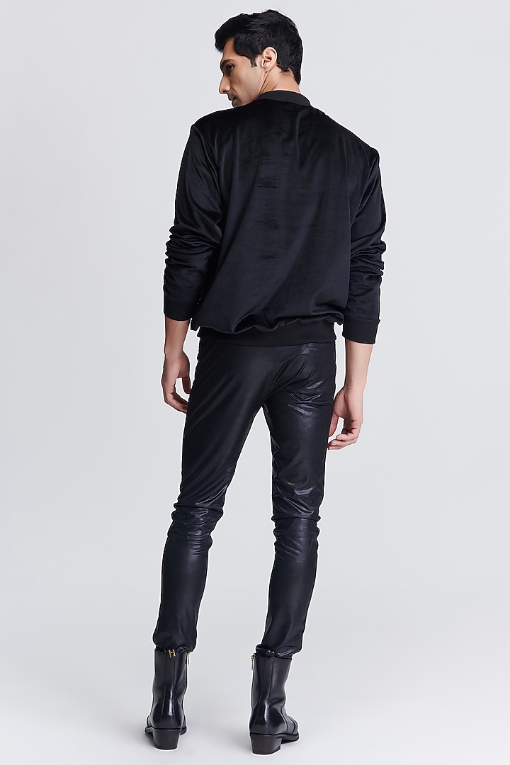 Black Velvet Sweatshirt by S&N by Shantnu Nikhil Men at Pernia's Pop Up Shop