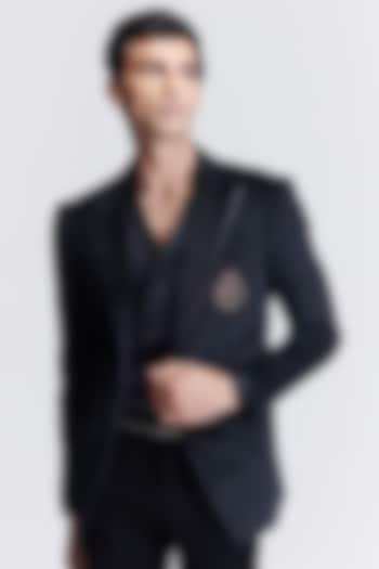 Black Suiting Blazer Jacket by S&N by Shantnu Nikhil Men at Pernia's Pop Up Shop