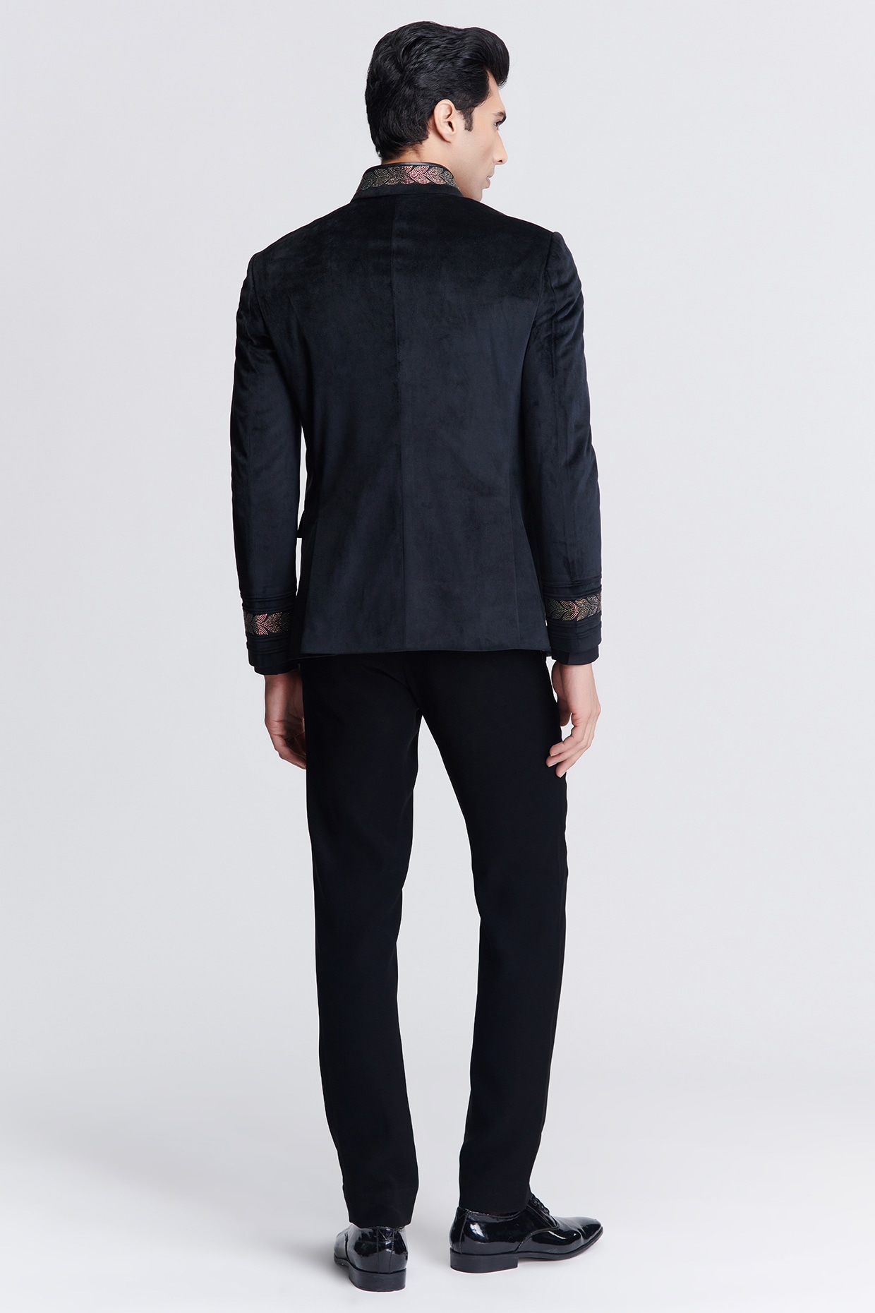 Twisted Tailor velvet suit trousers with swirl design in midnight blue |  ASOS